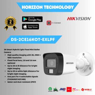 HIKVISION DS-2CE16D0T-EXLPF 2MP DUAL LIGHT FIXED MINI BULLET CAMERA
