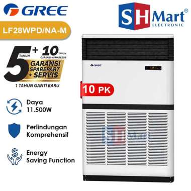 AC FLOOR STANDING GREE 10 PK 3 PHASE LF28WPD LF28WPD/NA-M INVERTER R410A GARANSI RESMI