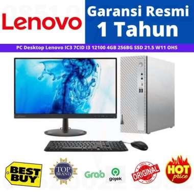 Desktop Lenovo IC3 7CID I3 12100 4GB 256GB SSD 21.5 Win 11 OHS