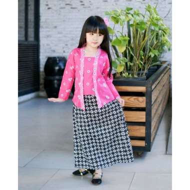 Set kebaya jumputan anak lengan panjang setelan kebaya anak baju adat anak perempuan rok batik anak 