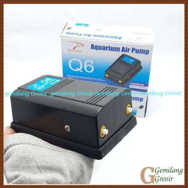 Rosston Q6 Mesin Aerator 2 Lubang Mesin Gelembung Udara Aquarium Dua Lubang Rosston Q6
