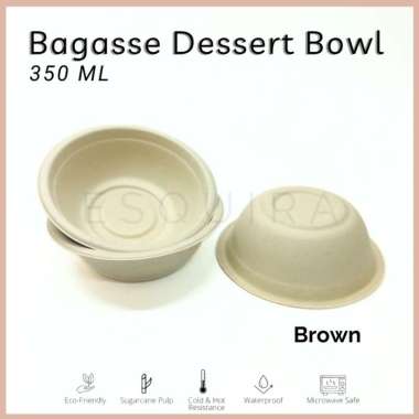 Bagasse Dessert Snack Bowl 350 ML BG350 Brown (BOWL)