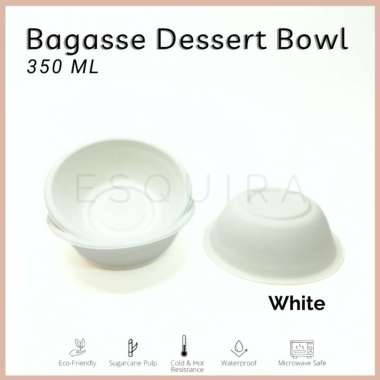 Bagasse Dessert Snack Bowl 350 ML BG350 White (BOWL)