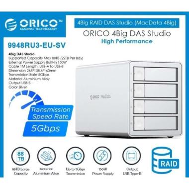 ORICO 4Big MacData RAID DAS Studio 4 Bay HDD Enclosure SSD Enclosure 5Gbps - 9948RU3