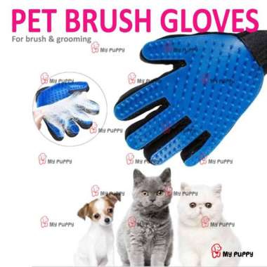 PET BRUSH GLOVES - SARUNG TANGAN SIKAT SISIR BULU Merah