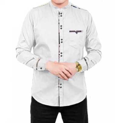 GERALD Baju Busana Muslim Pria Atasan Koko Radja Lengan Panjang Putih XL