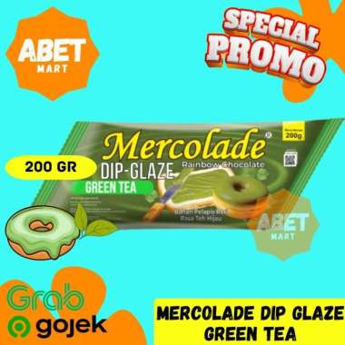 Mercolade Dip Glaze Matcha Kemasan 200Gr - 200 Gr Pak Dus Hijau Ijo Teh Hijau 2 Ons Olesan Donat Rot