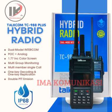 HT POC TALKCOM TC-988PLUS HYBRID RADIO FREQUENSI VHF/UHF