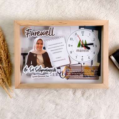 Kado Farewell Pindah Kerja Resign Teman Pensiun Pigura Frame A4