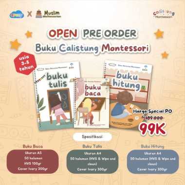 Buku Anak Calistung Montessori Tulis Baca Hitung Set 3 Jilid (Pre Order)