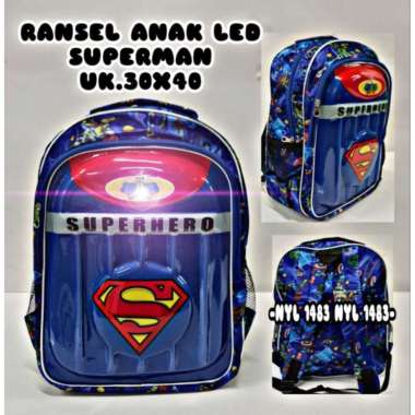Tas ransel anak ultraman LED Superman led