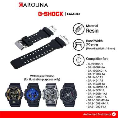Tali Strap G-Shock G-8900 / GA-100 / GA-110 / GA-140 / GAS-100 29mm Black Resin 10427899