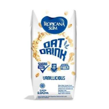 Tropicana Slim Susu Oat Milk Drink 190ml Bebas Gula Sugar Free Vanilla