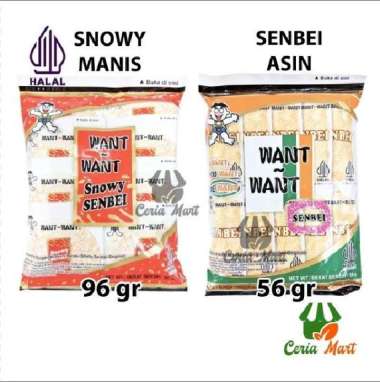 Want Want Rice Crackers Senbei Asin Snowy Manis Jipang Keripik Beras Senbei / Asin