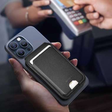 MagSafe Wallet WiWU Mag Wallet Pro Card Holder and Stand RFID Anti-Theft - Black (MW-003)