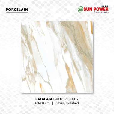 Granit Lantai Glossy Polished - Calacata Gold | Sun Power 120x60