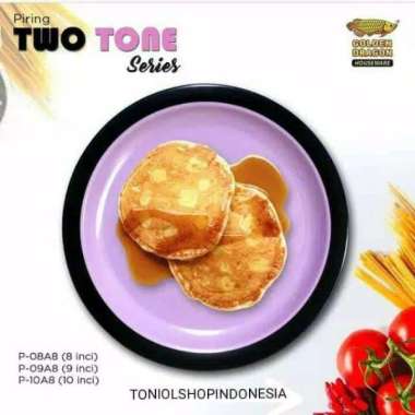 (Promo) | Piring Makan 10 Inch | Piring Melamin Dragon| Piring 2 Warna Emas