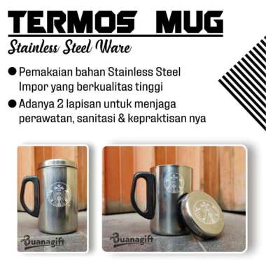 Buanagift - Termos Mug Stainless 350ml - Custom Grafir Nama Body + Tutup