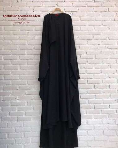 GAMIS SHAFARUSH OVERHEAD BY SAFA HIJAB SILVER BLACK