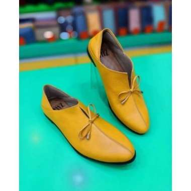 Sepatu kulit Garut Bahan Premium By Aqila Fashion 36 Kuning