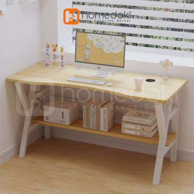 Homedoki Meja Komputer Meja Gaming Minimalis Modern Meja Laptop Meja Belajar Meja kantor Kayu