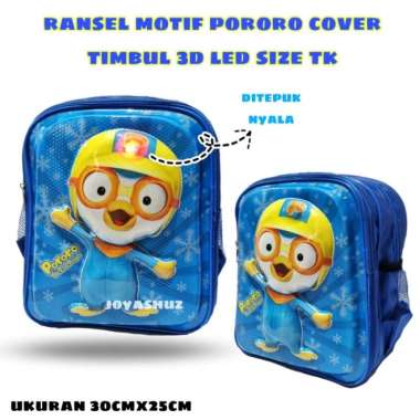 Tas Sekolah Anak Laki laki TK Karakter Pororo - Pororo Familly, Tas+Pensil Pororo Sendiri