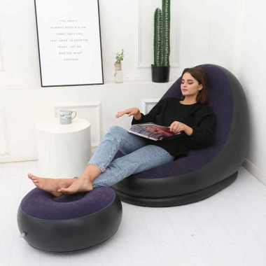 Senyoubao Sofa Malas Lazy Bean Bag Inflatable dengan Bantalan Kaki