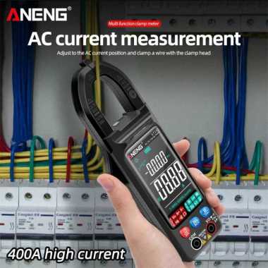 ANENG Tester Listrik Digital Clamp Meter Hitam Merah