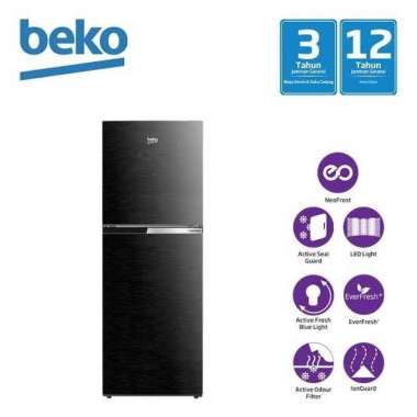 Kulkas 2 pintu Beko inverter 230L | RDNT232 Black 75watt