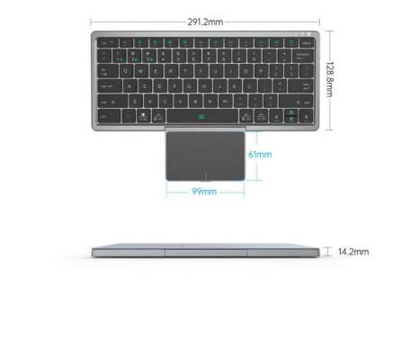 Keyboard Wireless Bluetooth Lipat Touchpad Holder