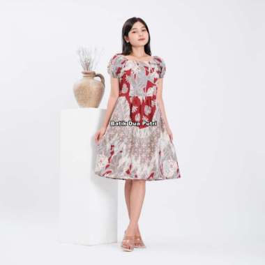 Couple Batik Dres Modern Pesta Kemeja Pria Akasia - Batik Dua Putri Collection WANITA 3L