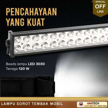 Lampu Sorot Tembak Mobil Floodlight Offroad Cool White 120W 40 LED 13200 LM 30000 Jam - 54 x 6.8 x 4