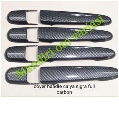 COVER HANDLE PEGANGAN PINTU MOBIL CALYA FULL CARBON Terbaik
