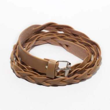 Ikat pinggang tali kepang Wanita Kepang Kulit AH Kepang Kulit Hitam