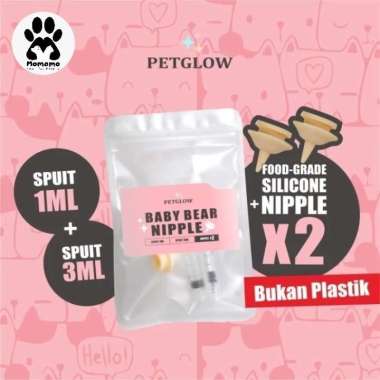 Petglow Baby Bear Nipple 2s for Kitten and Puppy ( Dot )