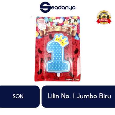 Lilin No.1 Jumbo Biru 1st Birthday - Angka 1 Besar - Lilin Ulang Tahun - Happy Birthday - HBD Blue
