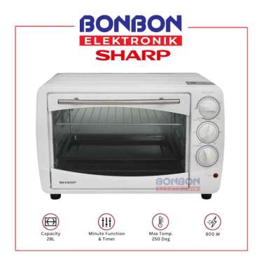 SHARP Oven Listrik 28 Liter EO-28WH / EO 28WH / EO28WH Toast Grill Bake Roast & Convection