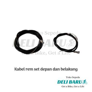 Kabel rem 1 set depan belakang sepeda anak BMX hitam