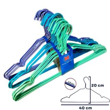 Gantungan Hanger Baju Tebal Hanger Besi Isi 10 hanger baju besi coklat