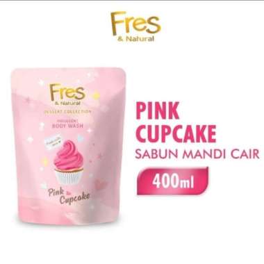 Fres & Natural Dessert Collection Body Wash Sabun Mandi cair 450 ml Pink Cupcake