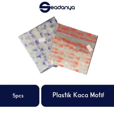 Plastik Kertas Kaca Motif/Plastik Parcel Isi 5 -Plastik Bungkus Kado/Hadiah/Souvenir Warna Warni