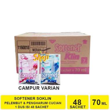 1 DUS ISI 48 SACHET SOFTENER SOKLIN 70 ML CAMPUR 1 DUS