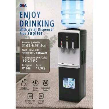GEA Dispenser Air Galon Atas Top Loading 3 Kran Low Watt YUPITER