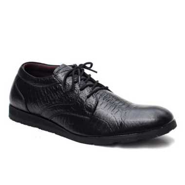 VERISH - Sepatu Formal Pantofel Oxford Pria Kulit Asli 38 Hitam
