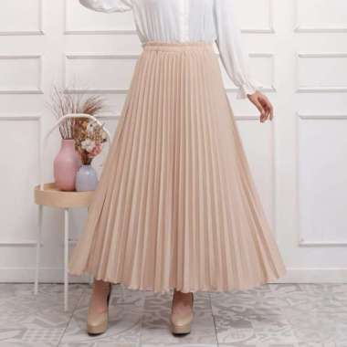 Yuri Skirt Rok Plisket Plisket Skirt Rok - karamel cream