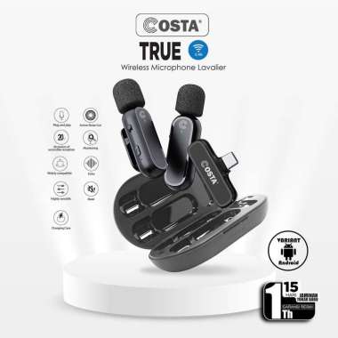 COSTA True Dual 2 Trasmitter Mic Wireless 2,4GHz Microphone Smartphone Lavalier Clip On Monitoring T