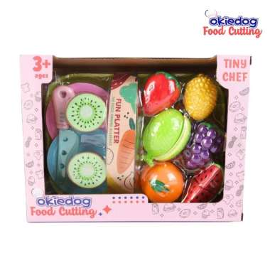 Okiedog Food Cutting Fruit & Utensils - Mainan Buah, Mainan Sayur, Mainan Potong Buah Sayur