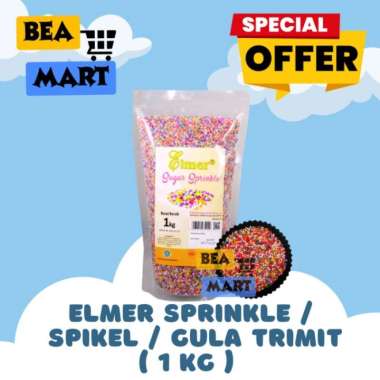 Elmer Sugar Sprinkle Kemasan Pabrik 1kg | Spikel / Gula Trimit Warna Warni Hiasan Kue 1 kg