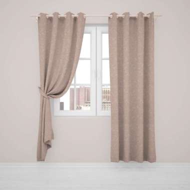 Gorden Jendela/Hordeng embos Gelombang Cantik FREE HOOK & TALI LP L120XT225CM Bronze