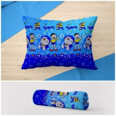 Sarung Bantal Dan Sarung Guling Motif anak karakter Katun Disperse LP Hanya sarban Doraemon